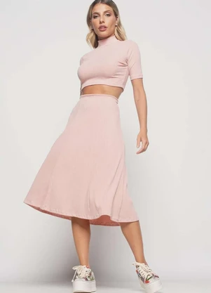 Salvatore Fashion - Saia Midi Godê Canelada  Fashion - SALVATORE FASHION