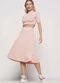 Salvatore Fashion - Saia Midi Godê Canelada  Fashion Rosa - variação: Rosa