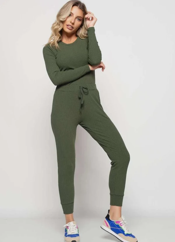 Salvatore Fashion - Conjunto Comfy com Blusa Manga Longa e Jogger Canelada  Fashion Verde 2