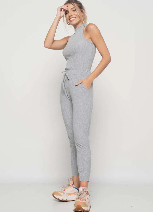 Salvatore Fashion - Conjunto Comfy com Regata e Jogger Canelada Fashion Cinza