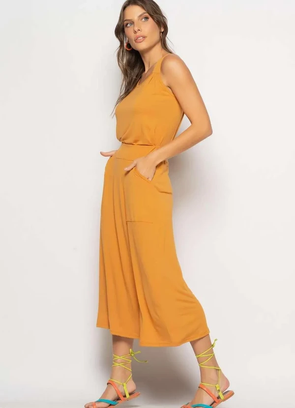 Salvatore Fashion - Conjunto Regata Drapeada e Saia Midi Malha Marrom 4