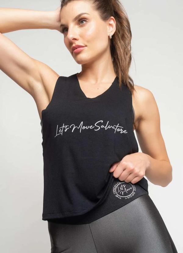 Salvatore Fashion - Regata Lets Move Malha Fashion Preto