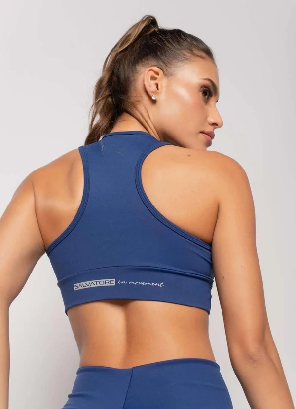 Salvatore Fashion - Top Suplex Poliamida Liso com Decote Azul 2