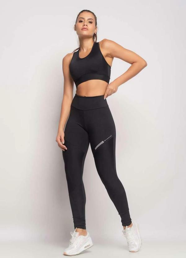 Salvatore Fashion - Top Suplex Poliamida Liso com Recorte Preto