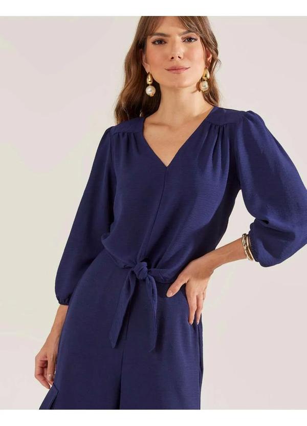 Zinzane - Blusa Zinzane Feminino Amarracao Frente - Azul Marinho Azul