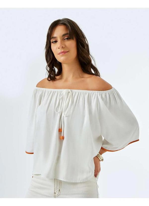 Zinzane - Blusa Zinzane Feminino Ampla Ponteira - Off White Branco 2