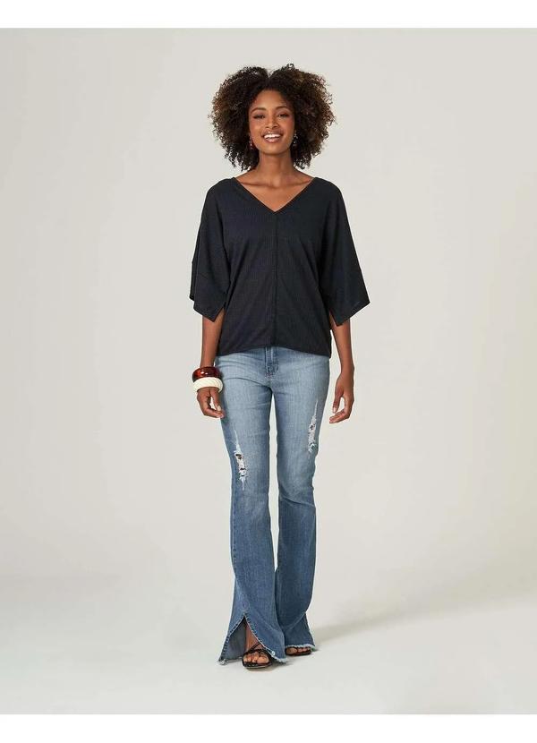 Zinzane - Blusa Zinzane Feminino Claudia Canelado Lisa Preto