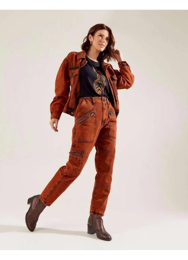 Zinzane - Calca Zinzane Feminino Cargo Cotionizada - Telha Laranja