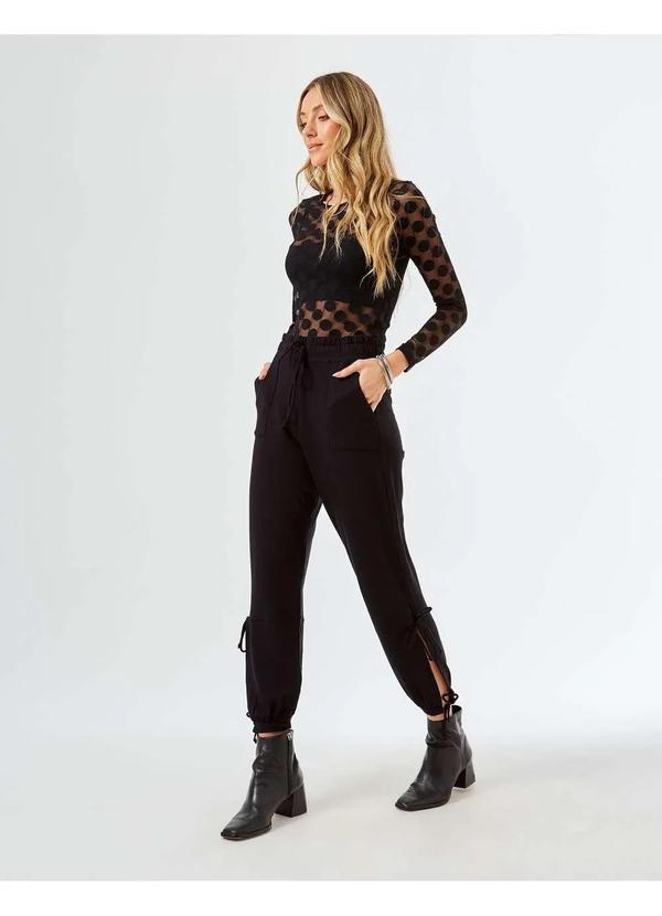 Zinzane - Calca Zinzane Feminino Jogger Detalhe Amarracao Preto