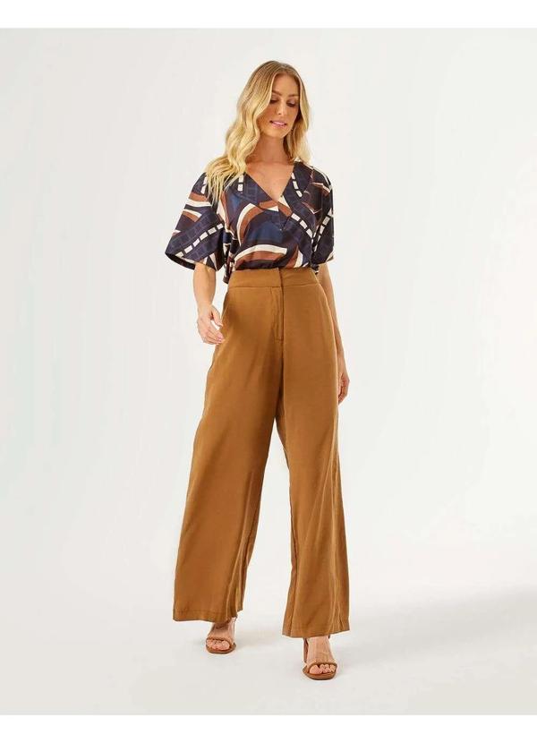 Zinzane - Calca Zinzane Feminino Pantalona Washed - Conhaque Marrom 2