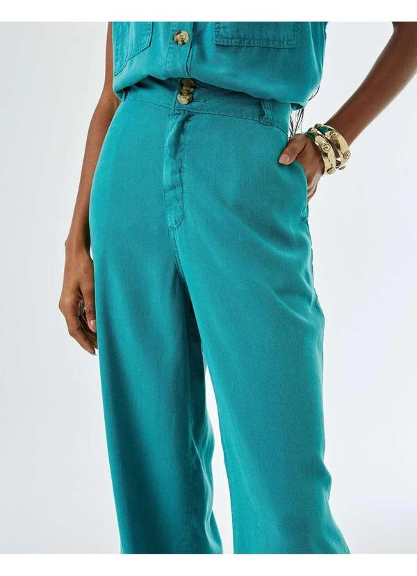 Zinzane - Calca Zinzane Feminino Wide Leg Stone - Deep Lake Azul