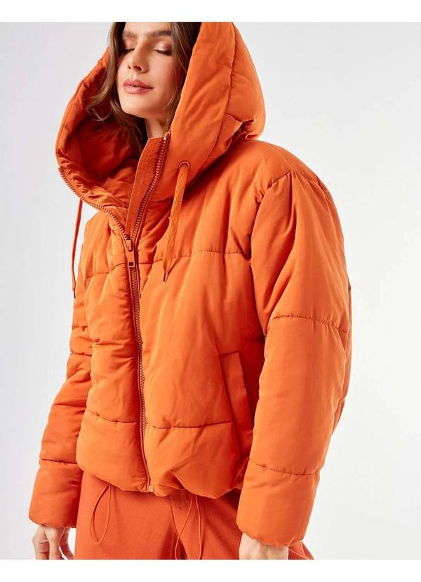 Jaqueta Zinzane Feminino Puffer Ziper - Telha Laranja - Zinzane