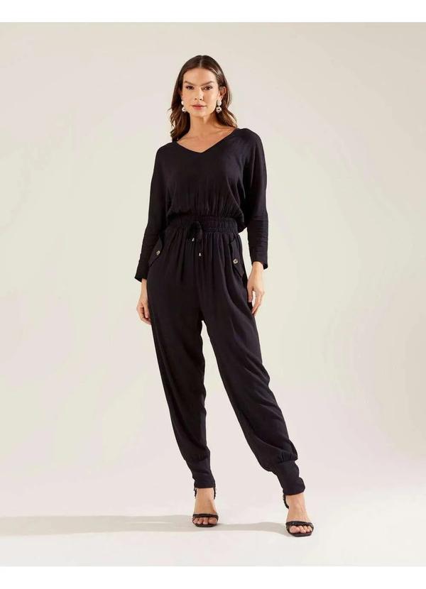 Zinzane - Macacao Zinzane Feminino Jogging Manga 7/8 - Preto Preto