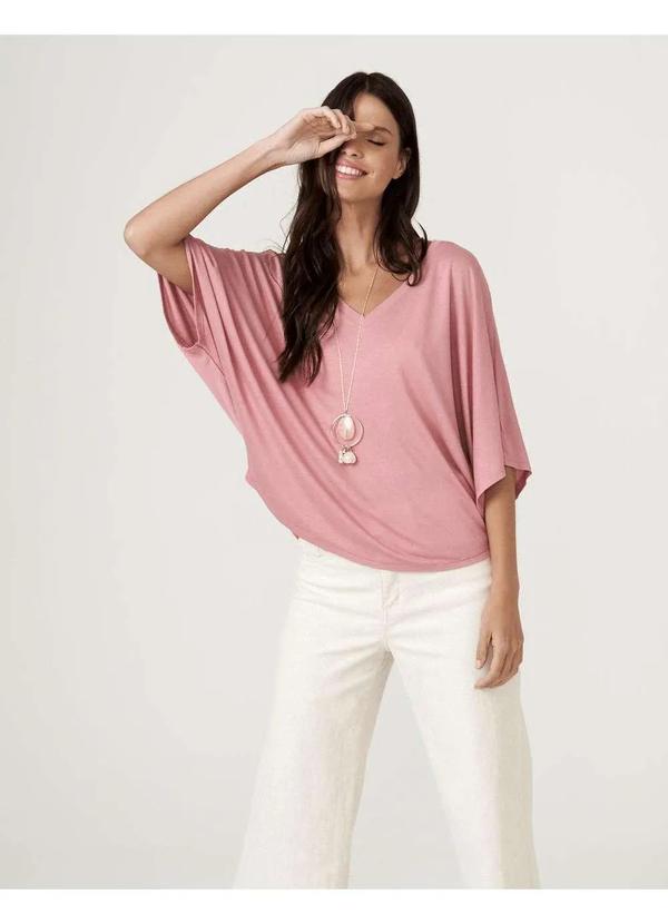 Zinzane - Blusa Ampla Basic - Verde Bandeira Rosa