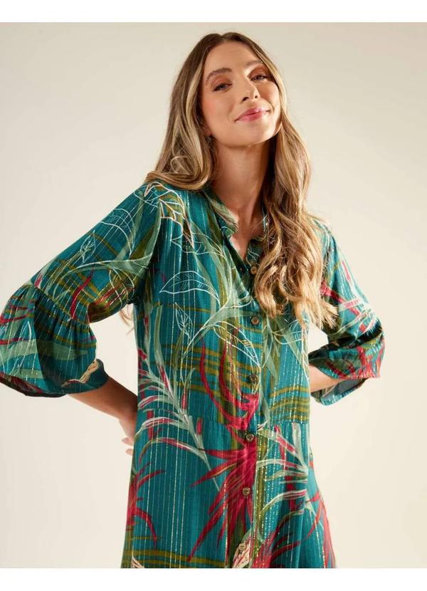 Zinzane - Chemise Zinzane Feminino Longa Estampada Tess - Verde Verde 2