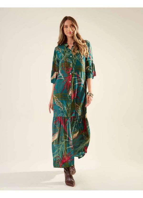 Zinzane - Chemise Zinzane Feminino Longa Estampada Tess - Verde Verde 3