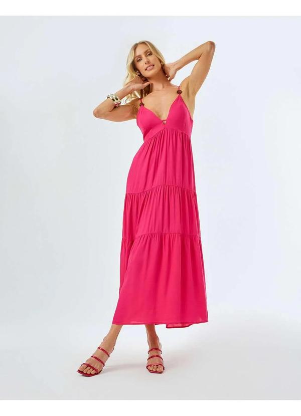 Zinzane - Vestido Zinzane Feminino Amplo Detalhe Resina - Pink Rosa