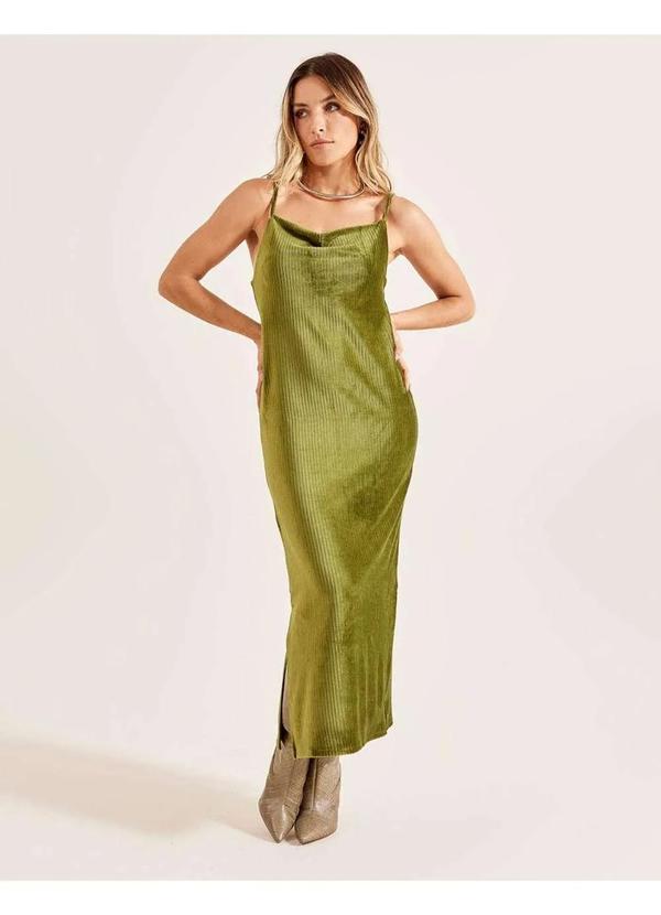 Zinzane - Vestido Zinzane Feminino Degage Veludo - Verde Verde