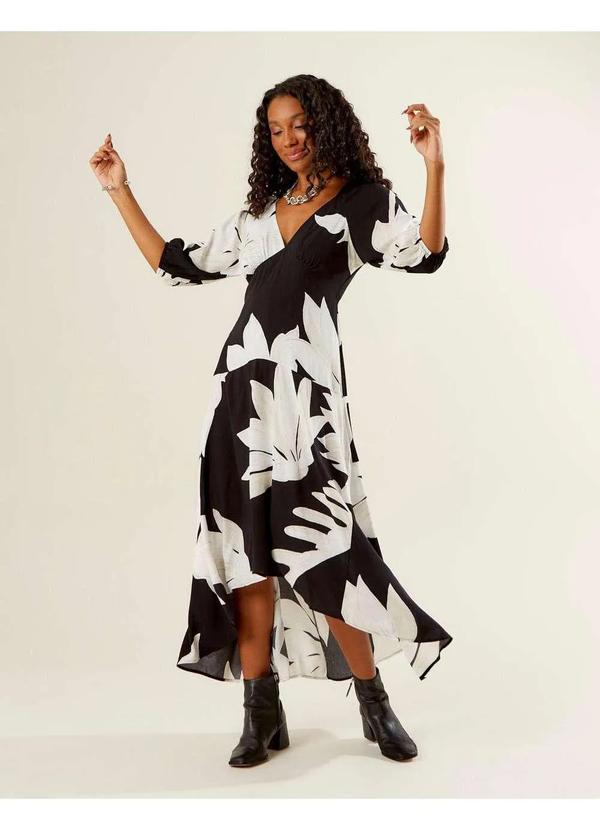 Zinzane - Vestido Zinzane Feminino Longo Malu Mullet - Preto Preto