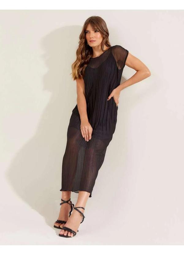 Zinzane - Vestido Zinzane Feminino Tule Plissado - Preto Preto