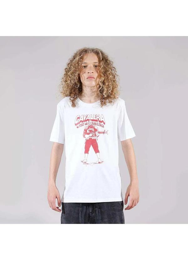 Cavalera - T-Shirt Cavalera Indie Fogo Babilônia Branco
