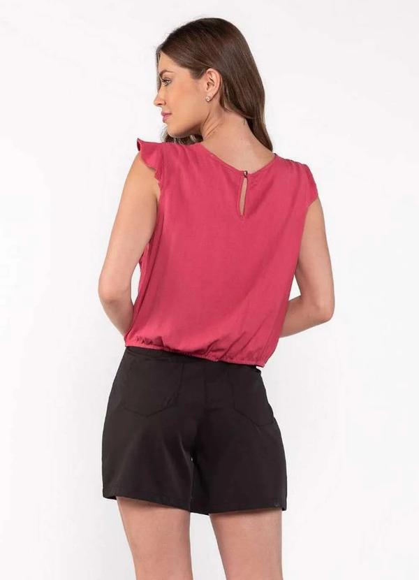 Lamis - Blusa em Viscose com Babados Aplicacao Guippir Rosa 4