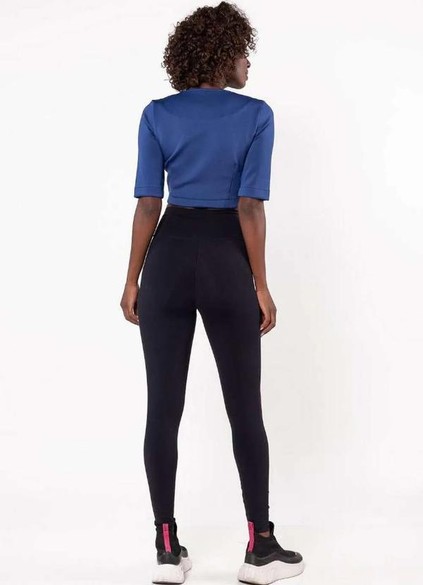 Lamis - Cropped Decote V com Ziper Frontal Azul 4