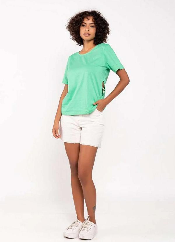 Lamis - T-Shirt Algodao Detalhe Corrente Lateral Verde 2