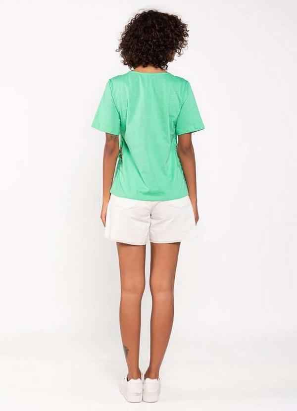 Lamis - T-Shirt Algodao Detalhe Corrente Lateral Verde 4