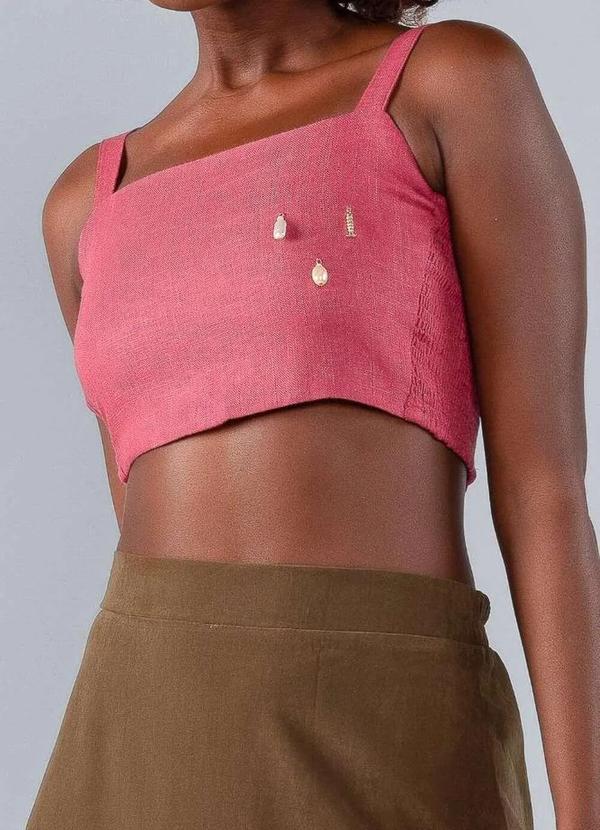 Lamis - Top em Linho com Lastex Ziper nas Costas Roxo 2