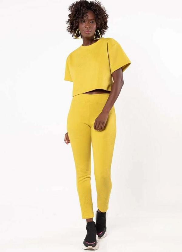 Lamis - Calca Moleton Montaria Amarelo