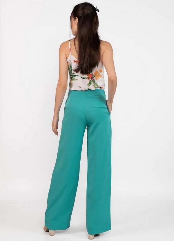 Lamis - Calca Pantalona Alfaiataria Lisa Verde 4