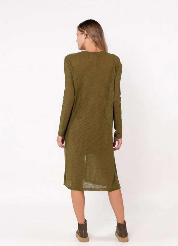 Lamis - Cardigan Longo Tricot Mesclado Verde 4