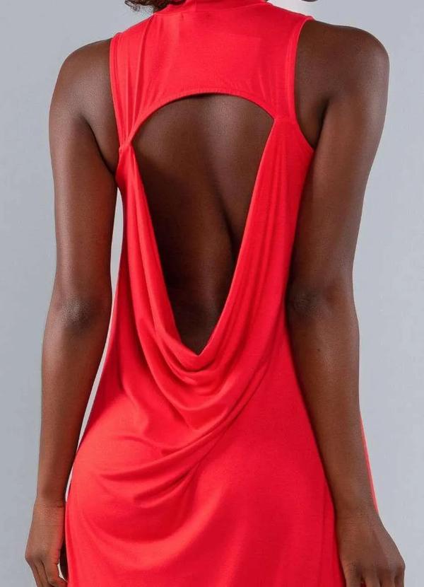 Lamis - Vestido Longuete em Malha Abertura Costas Vermelho 4