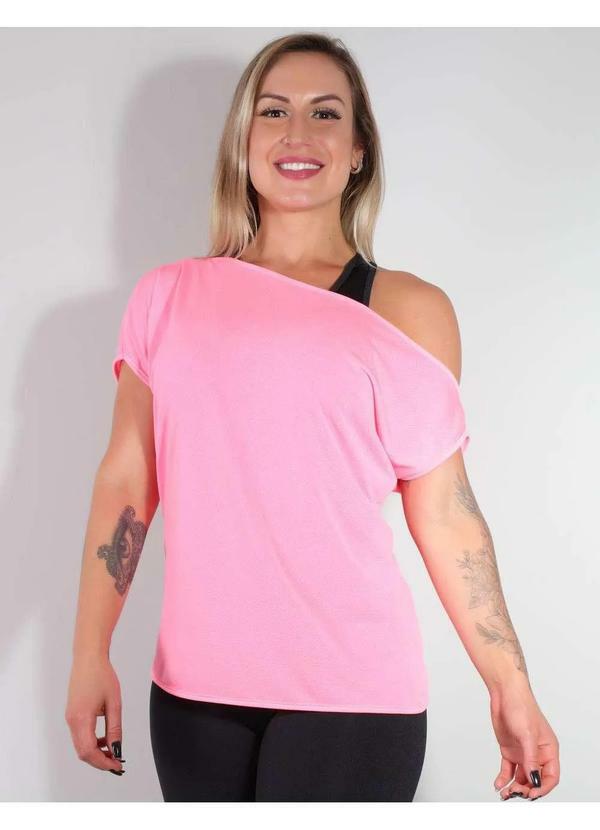 Fitmoda - Blusa Feminina Ombro So para Academia Rosa