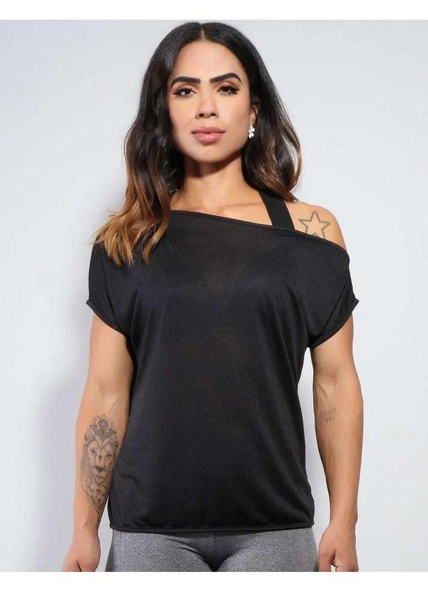 Fitmoda - Blusinha Feminina para Academia em Dry Fit Preto