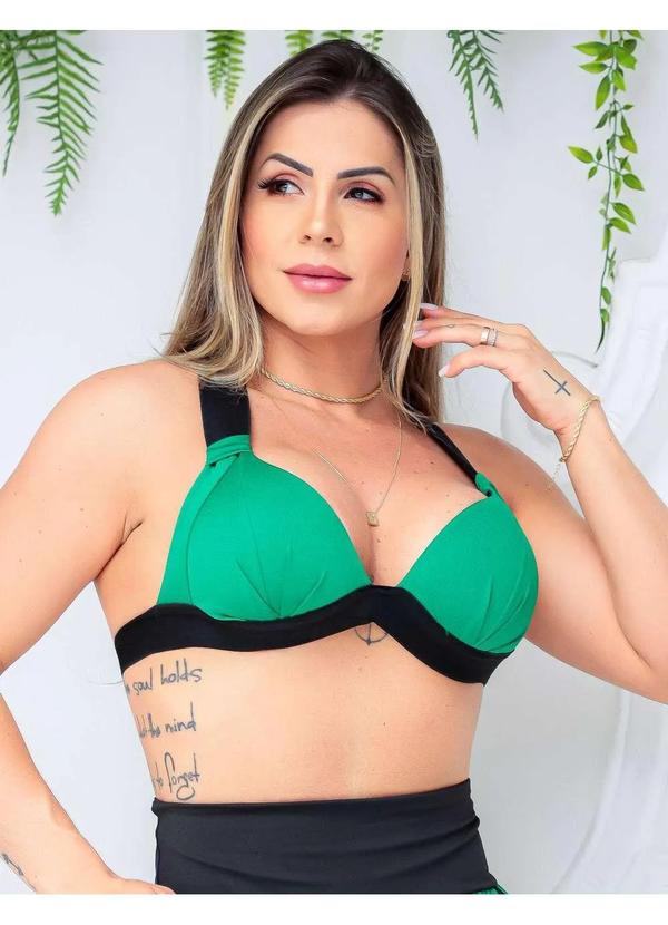 Fitmoda - Top Fitness Feminino com Bojo para Academia em Dry Fit Verde