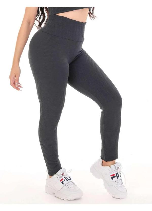 Fitmoda - Calca Legging Fitness Texturizada Feminina Preto