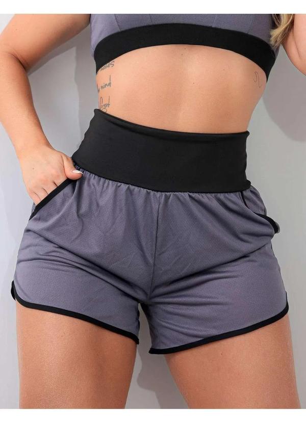 Fitmoda - Conjunto Feminino de Short Fitness e Top Academia Cinza 6