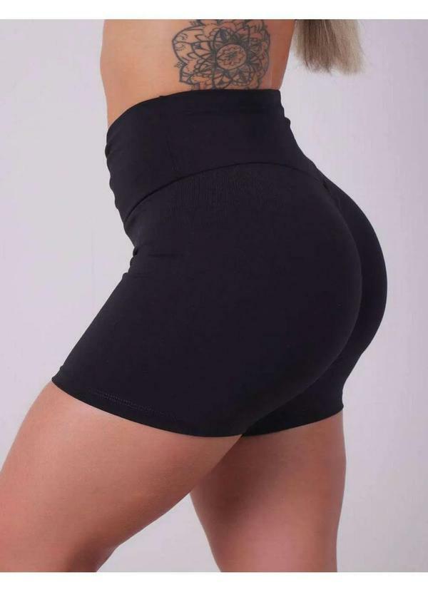 Fitmoda - Short Empina Bumbum para Academia em Poliamida Preto