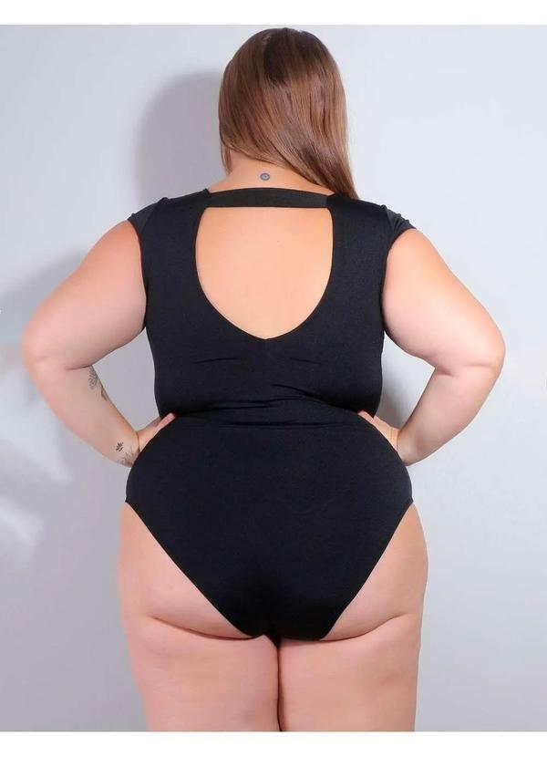 Fitmoda - Body Plus Size com Fecho Gancho no Fundo Preto