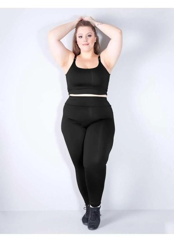 Fitmoda - Cropped Feminino Plus Size com Alcas Regulaveis Preto Preto 4