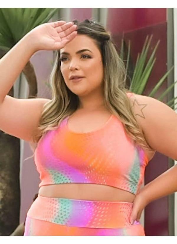 Fitmoda - Top Fitness Feminino Estampado Plus Size Estampado