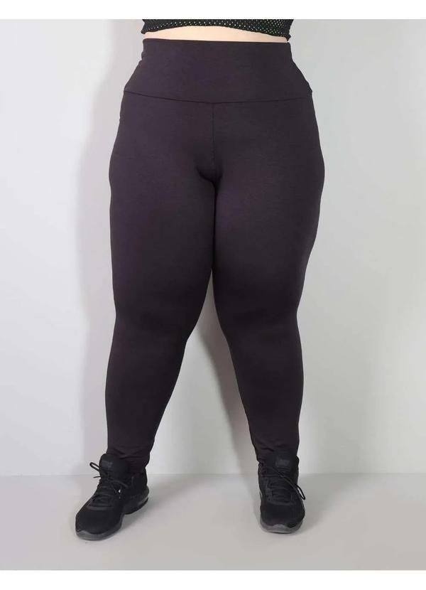 Fitmoda - Calca Legging Plus Size com Cos Alto para Academia Preto