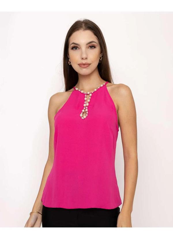 Kesses - Blusa Kesses Detalhe Perolas Rosa Rosa