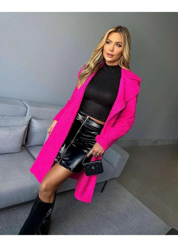 Dot Clothing - Casaco Dot Clothing Longo Pink Rosa 3