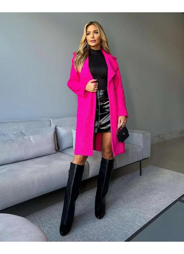 Dot Clothing - Casaco Dot Clothing Longo Pink Rosa 4