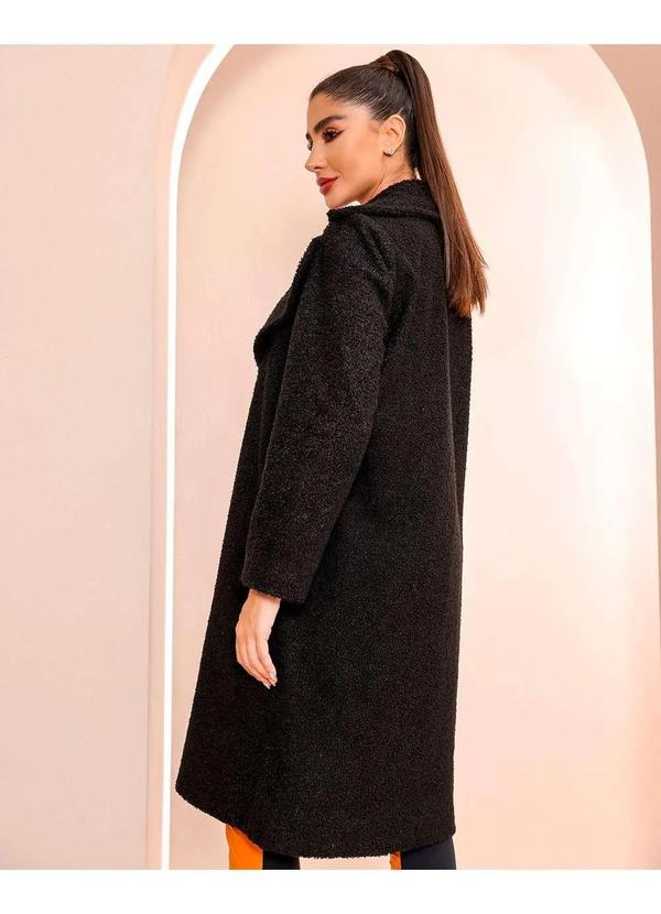 Dot Clothing - Casaco Dot Clothing Longo Preto Preto 2