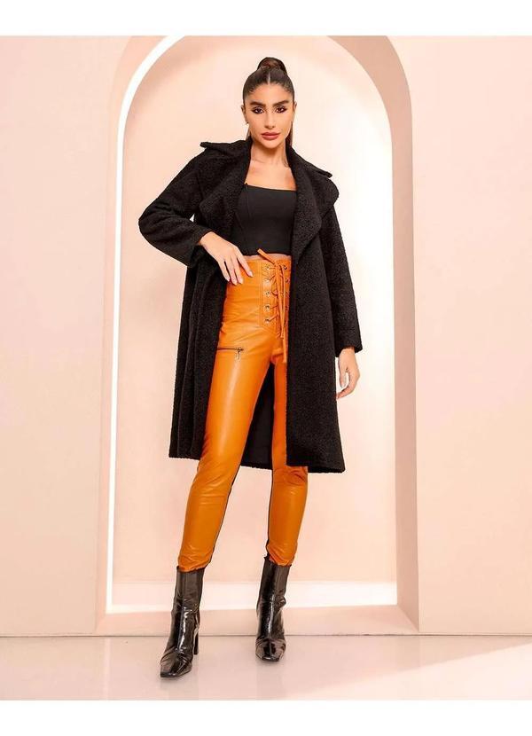 Dot Clothing - Casaco Dot Clothing Longo Preto Preto 4