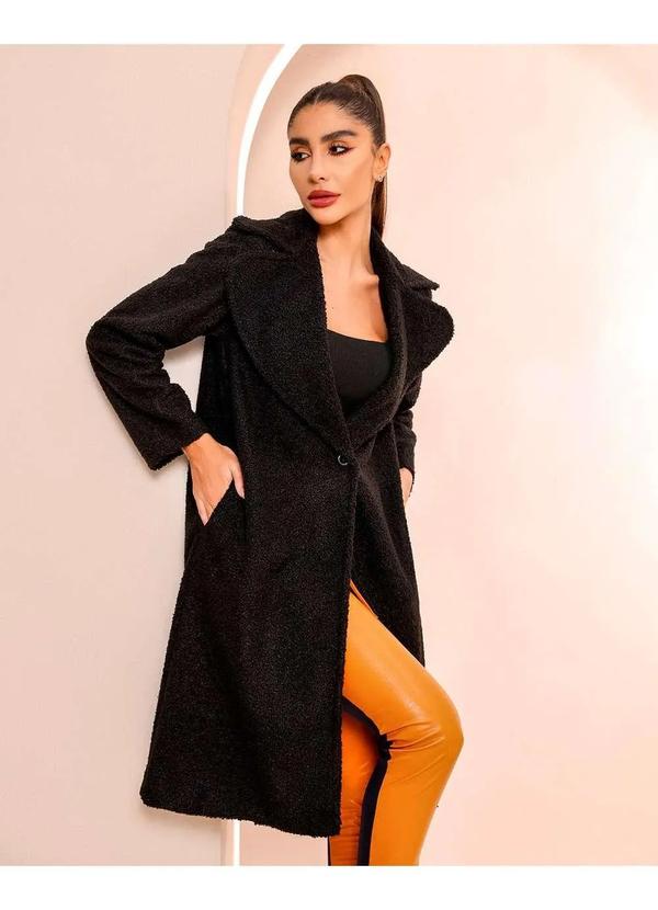 Dot Clothing - Casaco Dot Clothing Longo Preto Preto 5